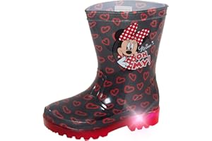 Disney Girls Princess Light Up Wellington Boots Kids Pink Wellies Rain Snow Shoes Wellingtons