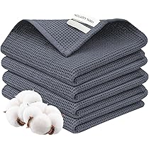 Strofinacci Da Cucina A Nido D'Ape - 5 Pezzi 40x66 Cm - 100% Cotone - Blu Indaco - Asciugatura Rapida E Morbidi