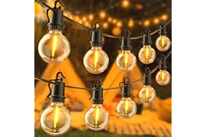 FIFLYING Guirlande Lumineuse Exterieure 32.7M 50+3 G40 Ampoules IP54,Guirlande Lumineuse Guinguette Exterieur LED Incassable Blanc Chaud Connectable,Plug&Play,pour Intérieur Extérieur Jardin Fête Mariage Noël