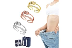 Pnedeodm 2/3/6 Stück JANSIO dreifacher Zappelring, JANSIO Threanic Triple Spin Ring, Feellief Triple Fidget Ring Zirkonia für meine Tochter Fidget Spinner Ring