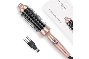 PARWIN PRO BEAUTY Brosse thermique 40mm avec tourmaline céramique chauffante et ions négatifs lisseur fer à friser brosse chauffante brosses coiffantes double tension pour femmes cadeaux de voyage