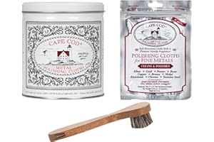 Scratch Remover Cloth Bundle with Cape Cod Metal Polishing Cloth Tarnish Remover Including Mint Retail Horse Hair Brush - Silver Cleaner for Silverware & Jewellery