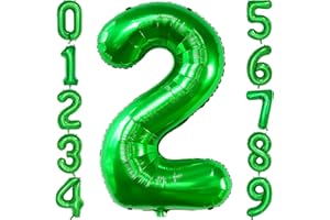 IEFOAH 40in Green Balloon Number 2, Helium Foil Mylar Number Balloon for Birthday Party Wedding Anniversary Decoration (Green, Number 2)