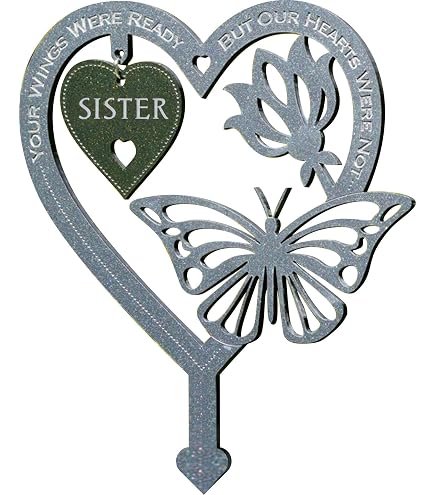 Biglietto Commemorativo Per Tomba Plastificato, In Loving Memory - Wonderful Sister, 12x16,5 Cm - 2