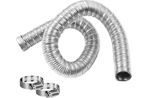 HOIIME Tubo di scarico per riscaldamento automobilistico a doppio strato,24 mm,tubo di scarico in acciaio inox,36061296 90394 con fascette,tubo di scarico per Webasto,Eberspacher e accessori (0,6 m)