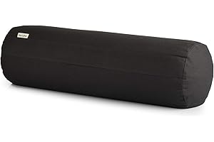 basaho Yoga Bolster Yogarolle | Bio-Baumwolle | Buchweizenschalen | Abnehmbarer und waschbarer Bezug | Yoga Rolle Yogakissen