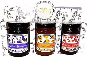 SYNC'T Mother's Day Gift - Choice Masters Traditional Triple Jar Preserve/Marmalade Traditional Afternoon Tea Time Mini Hamper Set - 350g - Suitable For Vegetarians