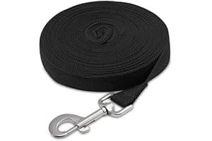 Fttouuy Longe pour Chien 5m /10m / 15m / 20m, Laisse de Dressage Longue pour Chiens, Idéal pour la randonnée, Le Camping, l'entraînement, la Plage - 15M