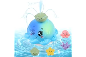 LWMTT Zabawki do kąpieli dla niemowląt, gry do kąpieli dla dzieci 1, 2, 3, 4 lata, świecące zabawki do kąpieli dla niemowląt, zabawka do zraszania wody ryby, zestaw wodny z diodą LED dla dzieci