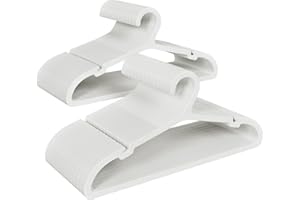 ABHENG 80 Perchas de Plástico, Ahorro de Espacio, Resistentes, Antideslizantes, para Camisas, Camisetas, Trajes, Blusas, Pantalones, Chaqueta y más, 41.7 x 0.4 x 24 cm, Blanco, APY0580W