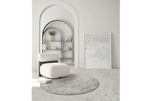 the carpet Knight Eleganter - Tappeto da soggiorno a pelo corto, effetto 3D lucido, struttura ad alta profondità, colore grigio, 120 cm