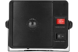 PUSOKEI Haut-parleur externe CB rectangulaire, haut-parleur de communications extérieures pour radio, haut-parleur radio bidirectionnel avec base pour pour pour