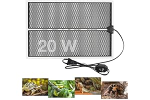 XPJBKC Manta Termica Reptiles, 20W Alfombrilla Calefactora 28x42cm, Alfombrilla Calefactora para Terrario con Control de Temperatura Ajustable para Tortugas, Lagartos, Serpientes, Geckos