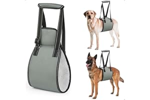 OHCOZZY Imbracatura per Cani con Maniglia, Pettorina Cane Taglia Regolabile per la Riabilitazione, Morbido Supporto per Le Zampe Posteriori per Cani Anziani, feriti, disabili,S