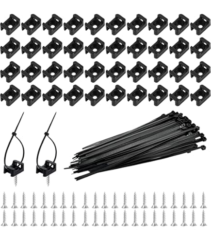 Lot De 100 Serre-câbles Avec Trou De Vis - En Nylon - Noir - À Visser - Pour La Maison, Le Bureau - Gestion Des Câbles