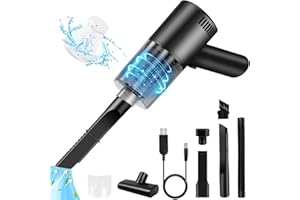 YEEGNAR Kabelloser Handstaubsauger, 120W Leistungsstarker Mini-Autostaubsauger, 5000Pa Leichter tragbarer Staubsauger für Auto, Büro, Haus, Haustier, Haarreinigung (Schwarz)