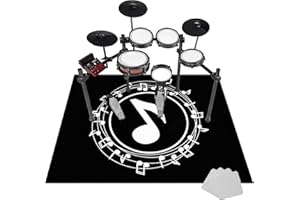 Tkuhknag 120 x 100 cm Alfombras Acusticas, Alfombra Bateria Electronica, Alfombra para Bateria Acustica, Alfombrillas de Tambor Insonorizada Antideslizantes, Alfombras de Batería Acústico
