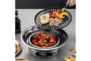 Lixada Barbacoa de Carbón sin Humo Parrilla Coreana Antiadherente Portátil