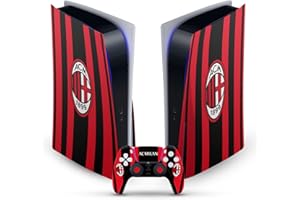 Head Case Designs Offizielle AC Milan Home 2021/22 Crest Kit Vinyl Frontplatte Haut Gaming Aufkleber Abziehbild kompatibel mit Sony Playstation 5 PS5 Disc Edition Console & DualSense Controller