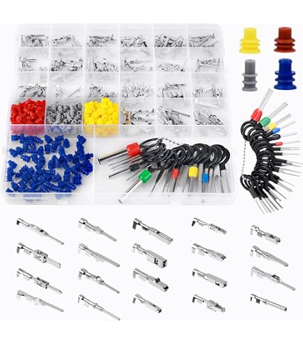 Produktbild von 755-teiliges Steckverbinder Pins Kit – 6 Größen (1–3,5 Mm) + 400 Dichtungen + Werkzeug – Für Kfz, Motorrad, Boot – Männlich/weiblich