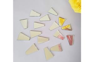 YONGPAN 100 Stück trapezförmiges Spiegelmosaik, Mosaik, Silber, echte Spiegelglasfliesen, trapezförmige Spiegelmosaikfliesen (5 x 15 x 20 mm)