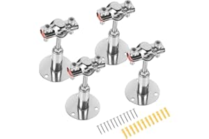 LALAGO 4pcs Abrazadera de Soporte de Tubería Ajustable para Φ19-22mm, Acero Inox Soportes para Techo de Montaje en Pared con 12pcs Tornillos y Tubos, Correas de Pipa para la Fijación o Varillas