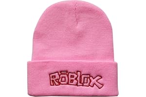 Bonamana Roblox Strickmütze Winter Beanie Mützen Warm halten Mütze Unisex Mütze für Kinder Jungen Mädchen Teenager Mütze Gamer Geschenke