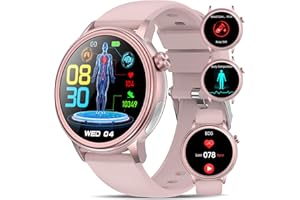 YYKY Smartwatch Damen mit EKG Gesundheitsuhr blυtdrυckmessυng/BMI/HRV/Hαrnsäure/Telefonfunktion/SOS-Taste 24H Herzfrequenz SPO2 ΒΙutdrυck Schlafmonitor Stress Fitness Uhr Tracker Woman 2025 Neue