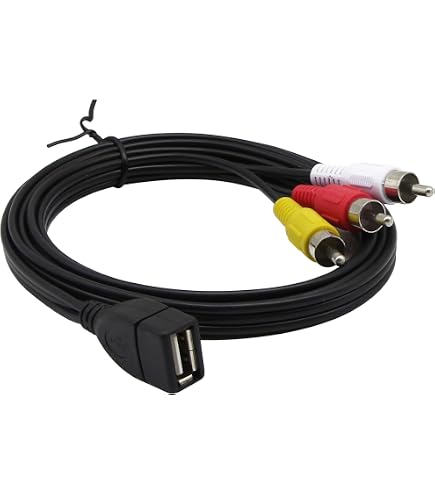 USB al Cavo RCA, USB 2.0 Maschio A 2 RCA Maschio cavo Video AV A/V Converter Videocamera Scheda di Acquisizione Audio Splter Cavo Adattatore per la TV/Ma  44