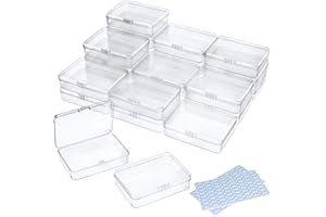 DUOFIRE Contenitori Plastica Scatola Plastica con Coperchio Contenitore Piccolo in Plastica Trasparente con Perline, 24 contenitori piccoli con coperchio per perline, gioielli (11,3 x 8,4 x 2,9 cm)