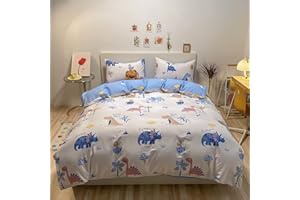 KEAYOO Baby Bettwäsche 100x135 Weiß mit Buntstiftzeichnung Süßes Tier und Bäume 100% Baumwolle mit Reißverschluss