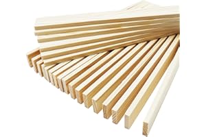 WANYI 100 Piezas Listones de Madera Manualidades, Palitos de Madera Cuadrados 200 x 20 x 5mm Palos Madera para Bricolaje Proyectos de Manualidades