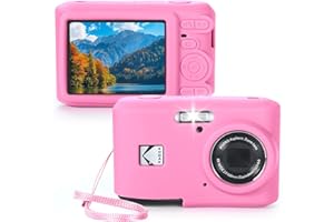 YUULNMOP Coque en silicone pour appareil photo Kodak PIXPRO FZ45, protection complète anti-rayures et dragonne pour appareil photo numérique FZ45 (rose)