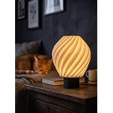 Designobee Lalezar Abajur Mermer G&ouml;r&uuml;n&uuml;ml&uuml; - Modern Masa Lambası Gece Lambası &ndash; Ambiyans Lambası, Dekoratif LED Abajur, E14 D