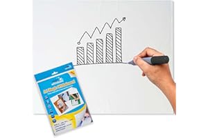 Magic Whiteboard Mini Whiteboard Sheets - Static & Portable A4 White Board Sheet for Wall, Doors, Windows, Fridges, & Glass - 20 Plain White Easy Clean, Dry Erase Board for School, Office & Kitchen