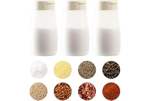 Guador Set Saliera e Pepiera Da Cucina - 3 Pezzi 200ml Sigillato Contro L'Umidità Con Etichetta e Coperchio In Plastica - Per Cucina e Barbecue