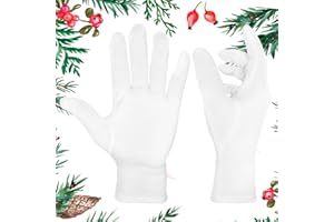 EXBRIECO 100% bawełniane rękawiczki, uzupełnienie kostiumu, ochrona skóry suchej lub egzemy, leczenie nawilżające, pielęgnacja dłoni, wielokrotnego użytku i wygodne, do kostiumu, barmana, wydarzeń.