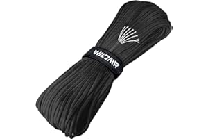 WILDAIR Paracord Lanyard Parachute Cord-7 triple strands 100FT Outdoor Camping (Black)