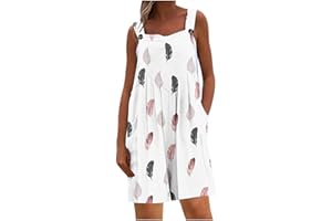 KUIH Kurze Jumpsuit Damen Sommer Lässige Ärmellose Latzhose Kurzsprung Overalls Spaghetti Gurte Latzhose Lose Fit Rompers Solid Dehnes Shorts Hosen Overalls Arbeitshose Shorts Trägerhose