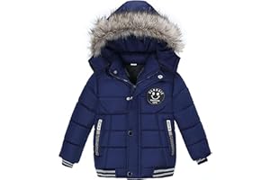 Odziezet Blouson Manteau Fourrure Chaud Enfant Garçon Bébé Ski Vêtement Doudoune à Capuche Veste à Manches Longues Chaud 1-5 Ans