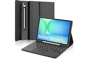 FOGARI Teclado con Trackpad para Samsung Tab S10 FE 10.9"/S9 FE 10.9", Funda para Galaxy Tab S10 FE/S9 FE con Español Ñ Bluetooth Teclado con Touchpad para Tablet Samsung Tab S10 FE/S9 FE, Negro