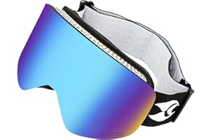 SUOSO OTG Ski & Snowboard Goggles for Men, Women - Over-Glasses Design with 100% UV Protection, Anti-Fog Lens