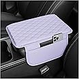 Stacool Upgraded Car Center Console Cover,Microfiber Leather Car Armrest Cover Cushion with 2 Storage Bags,Universal Car Armrest Storage Box Car Interior Accessories for Most Cars (Purple)