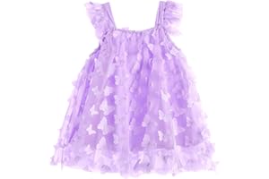 Miipat Bébé Fille Tulle Robe D'été Manches Enfant Tutu Princesse Robes De Pête