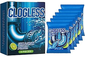 GNAUMORE Polvere Detergente Per Tubi,Polvere per la Pulizia dei Tubi,Potente Pulitore di Risciacquo e Scarico,Tubo di Pulizia in Polvere,Disgorgante Professionale,6 Pieces