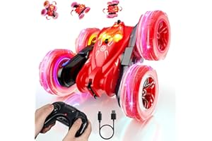 MaxTronic RC Stunt Car With LED Light, 2024 New Direct Charge Remote Control Cars 2 Sided 360 Rotation 4WD, 2.4Ghz Multiplayer Fun, Toy Gifts for Boys Girls Kids Age 3-12