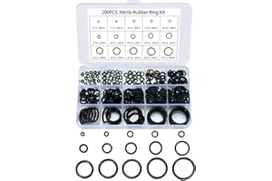 Senshuomy O-Ring Washer Kit,Nitrile Rubber,Based Gasket O-Ring Assortment,Kitchen Faucet Washer Sealing Washer,Plumbing,Rubber Gasket Washer Sealing O-Ring Kit,15 Sizes of 200 Pcs
