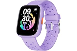 BIGGERFIVE Smartwatch dla dzieci, zegarek fitness 1,8", krokomierz, puls 24/7, monitor snu, alarm wibracyjny, wodoszczelność IP68, puzzle z aplikacją/bez, dla dziewcząt, nastolatków 5-16, fioletowy