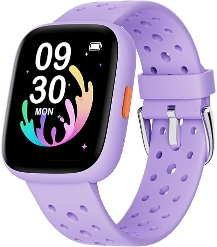 Montre Activité Enfant BIGGERFIVE - Podomètre, Sommeil, Notifications, étanche IP67, Bleu/vert
