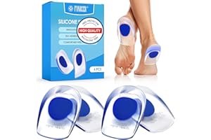 OKALABANDEE 2 Paires Talonnette Gel Silicone Antichoc, Orthopédique Coussinet silicone, Talonnettes en Gel, Soulage Douleurs Pieds Semelle Talon pour Homme Femme (Taille L, Bleu)